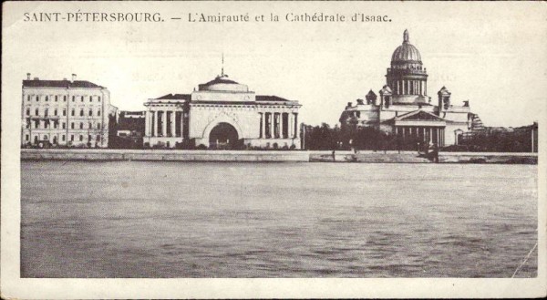 Saint - Pétersbourg, l`amirauté et la Cathédrale d`lsaac